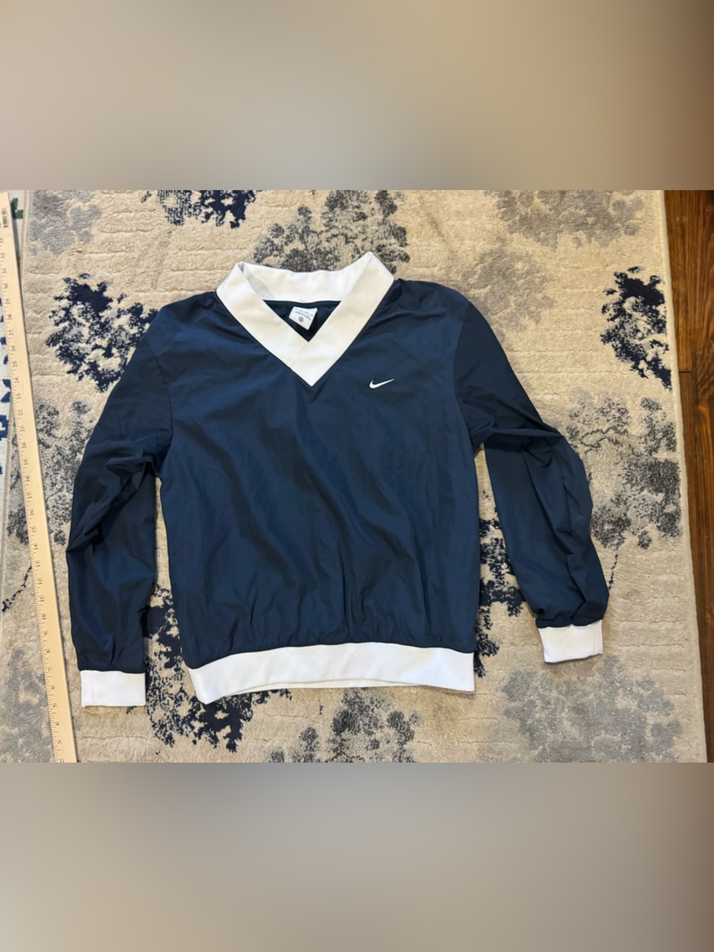 Nike Navy Windbreaker Pullover with White Trim